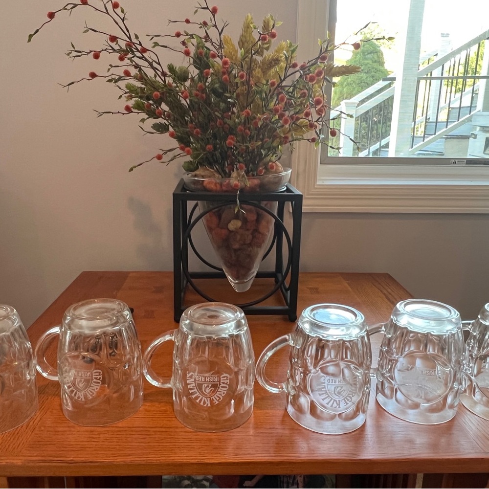 George Jillian’s Irish Red dimpled beer mugs set of 6